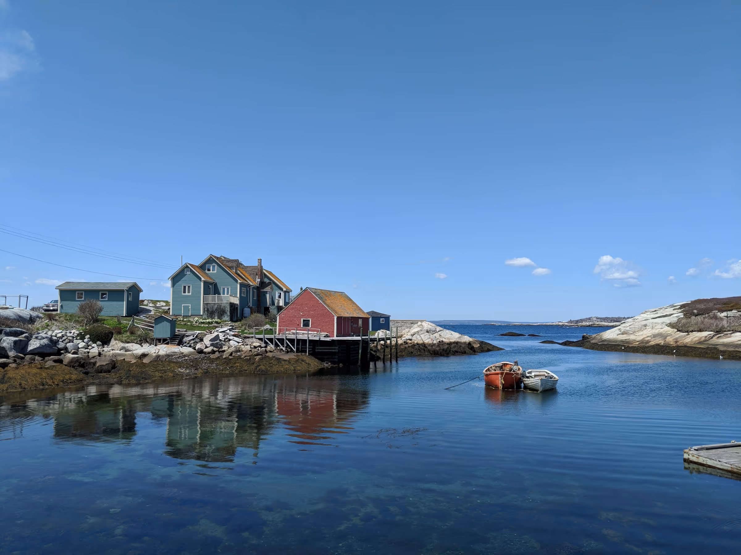 clustered cottages on the lake